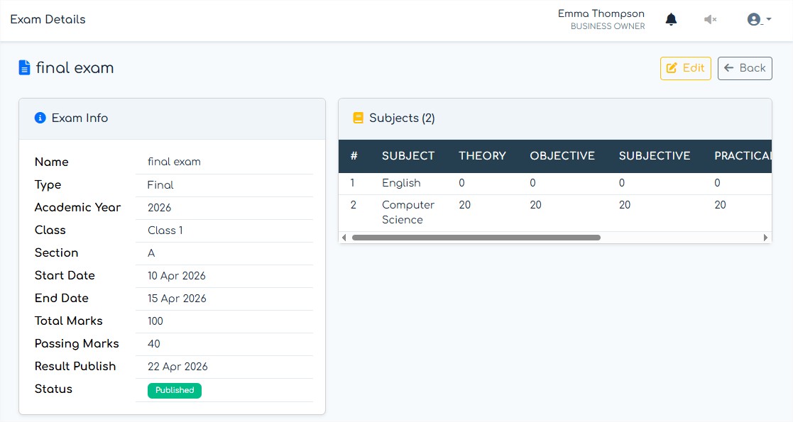 Exam & Result System
